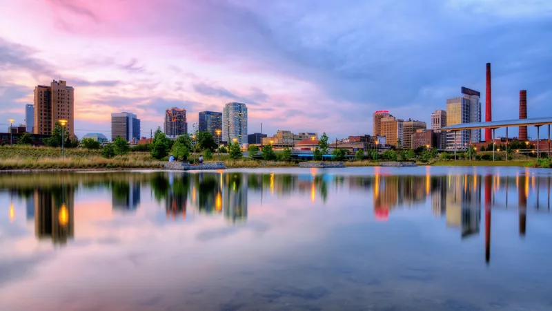 Downtown Birmingham, AL, where dense blocks and mature landscaping drive year-round ant pressure