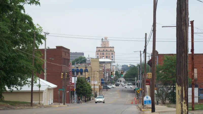 Downtown Dothan, AL storefronts and upper-floor apartments where bed bug reports cluster