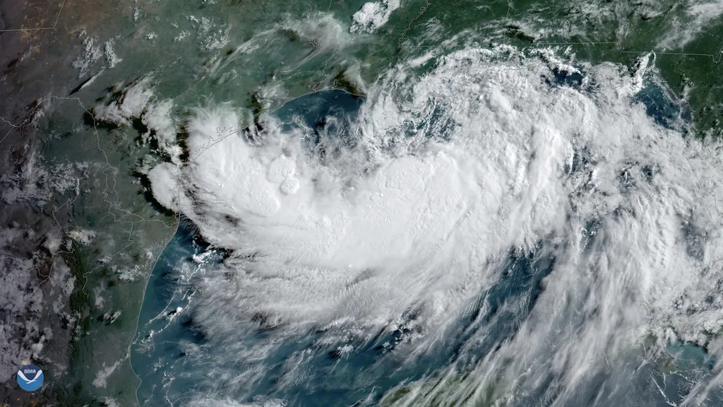 A tropical system pushing toward the Gulf Coast — the weather pattern that drives pest displacement across Mobile AL every hurricane season