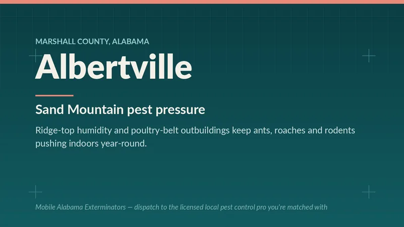 Albertville, AL pest pressure panel for the Sand Mountain ridge in Marshall County
