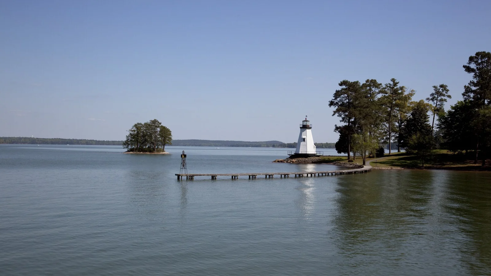 Lake Martin shoreline near Alexander City, AL, where lakefront moisture drives carpenter ant and termite activity