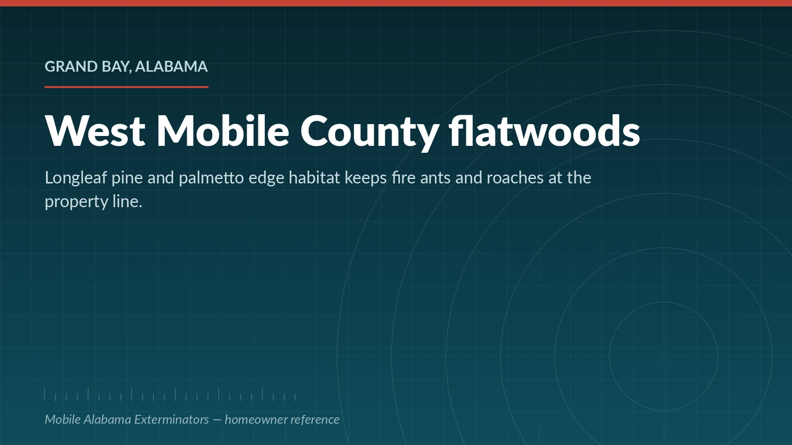 Reference panel on pine flatwoods pest pressure around Grand Bay, Alabama
