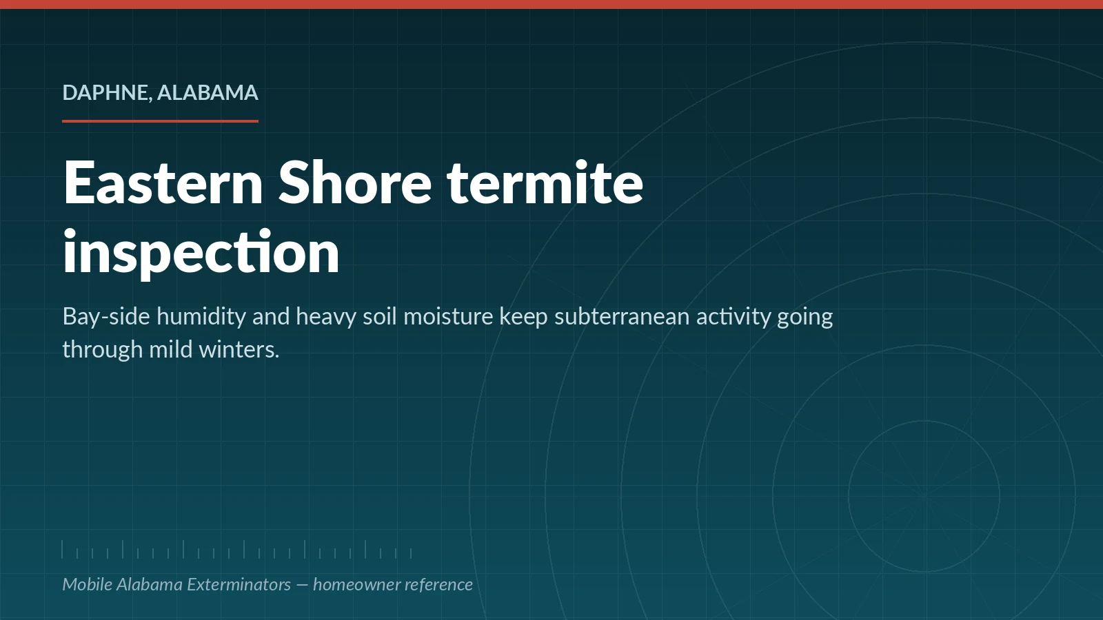 Reference panel on Eastern Shore termite inspection in Daphne, Alabama